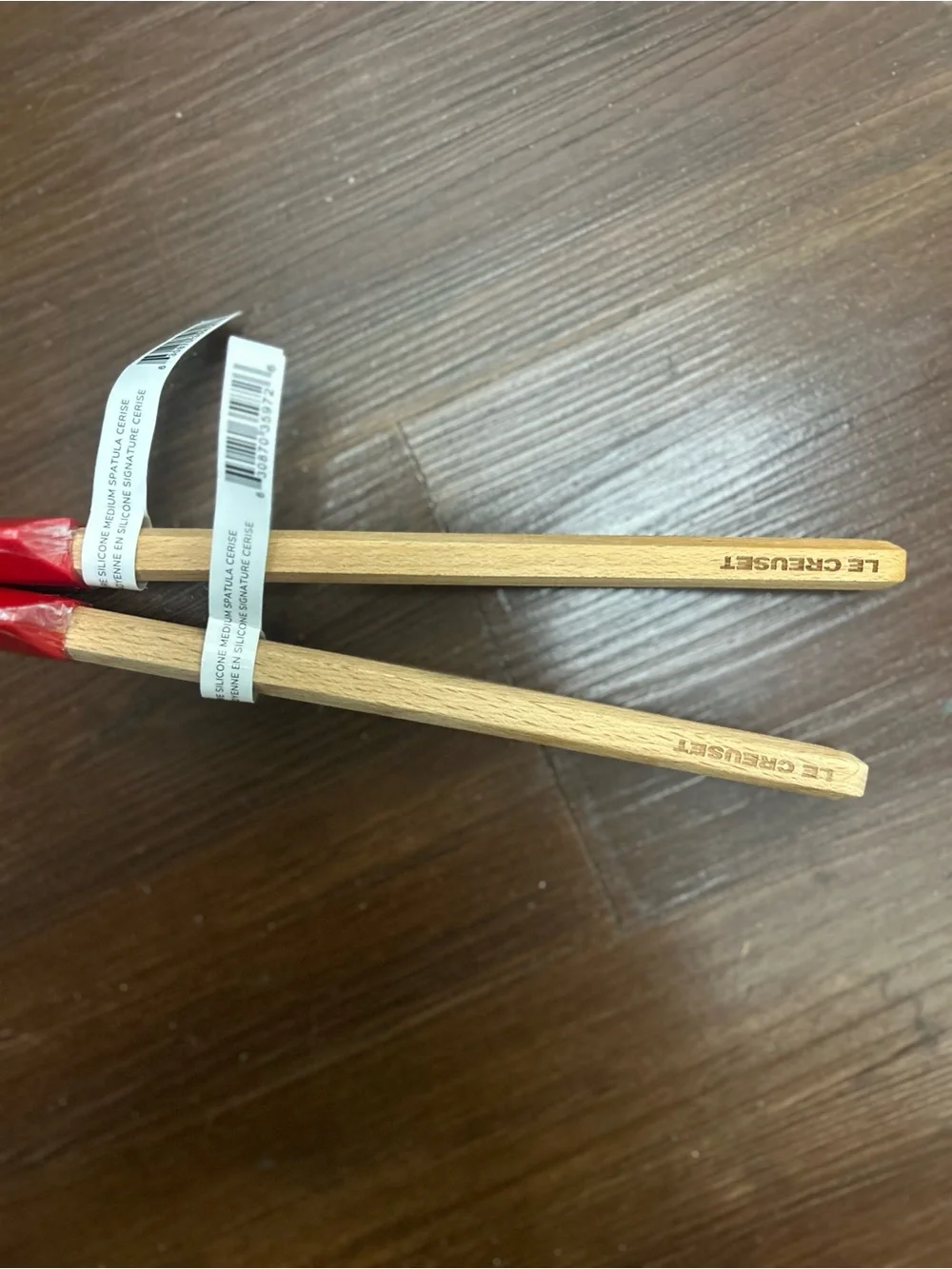 Set of 2 new Le Creuset spatulas red